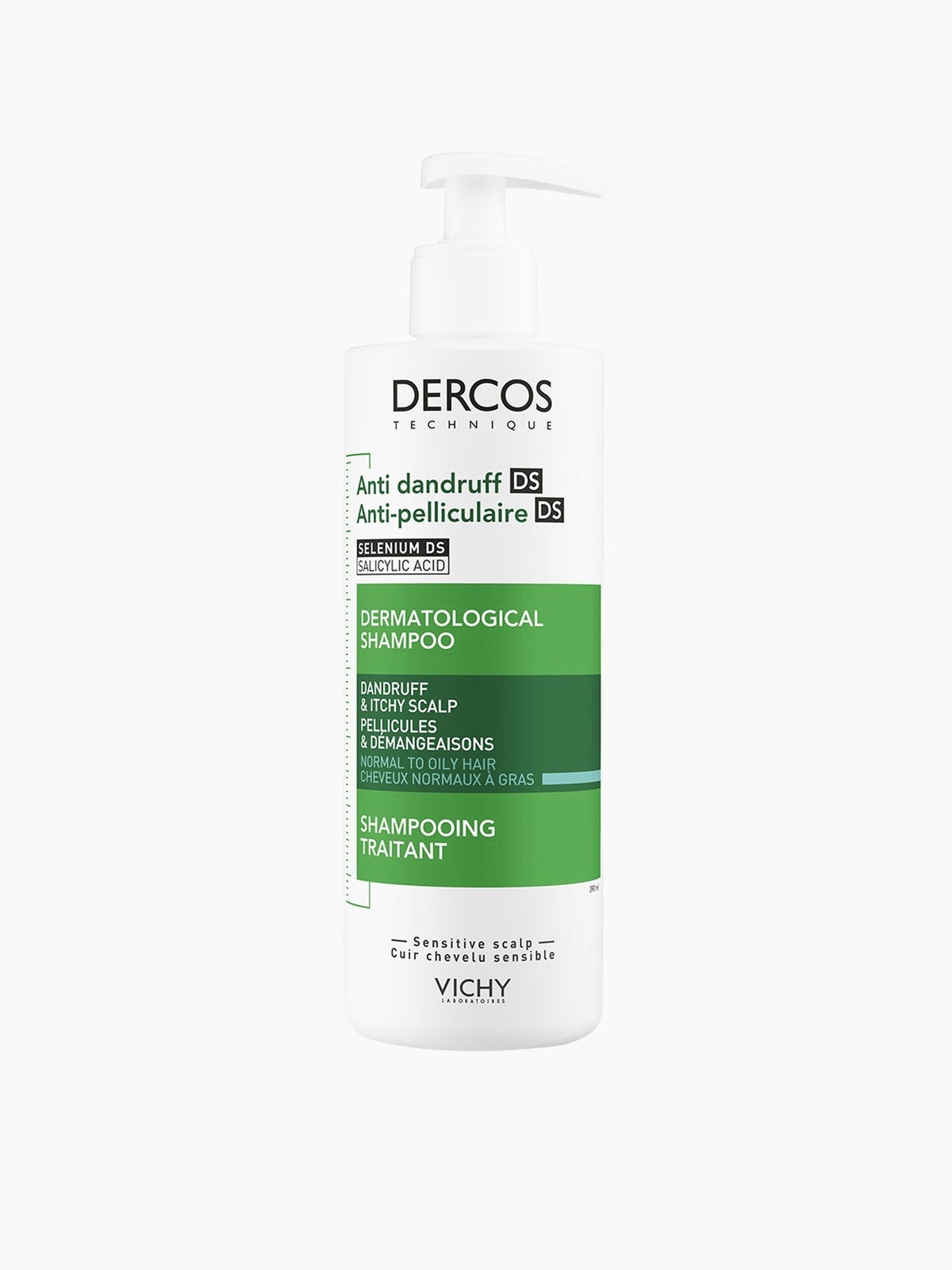 Vichy Dercos Technique Anti-Dandruff Purifying Shampoo for Sensitive, Oily Hair and Scalp 390ml