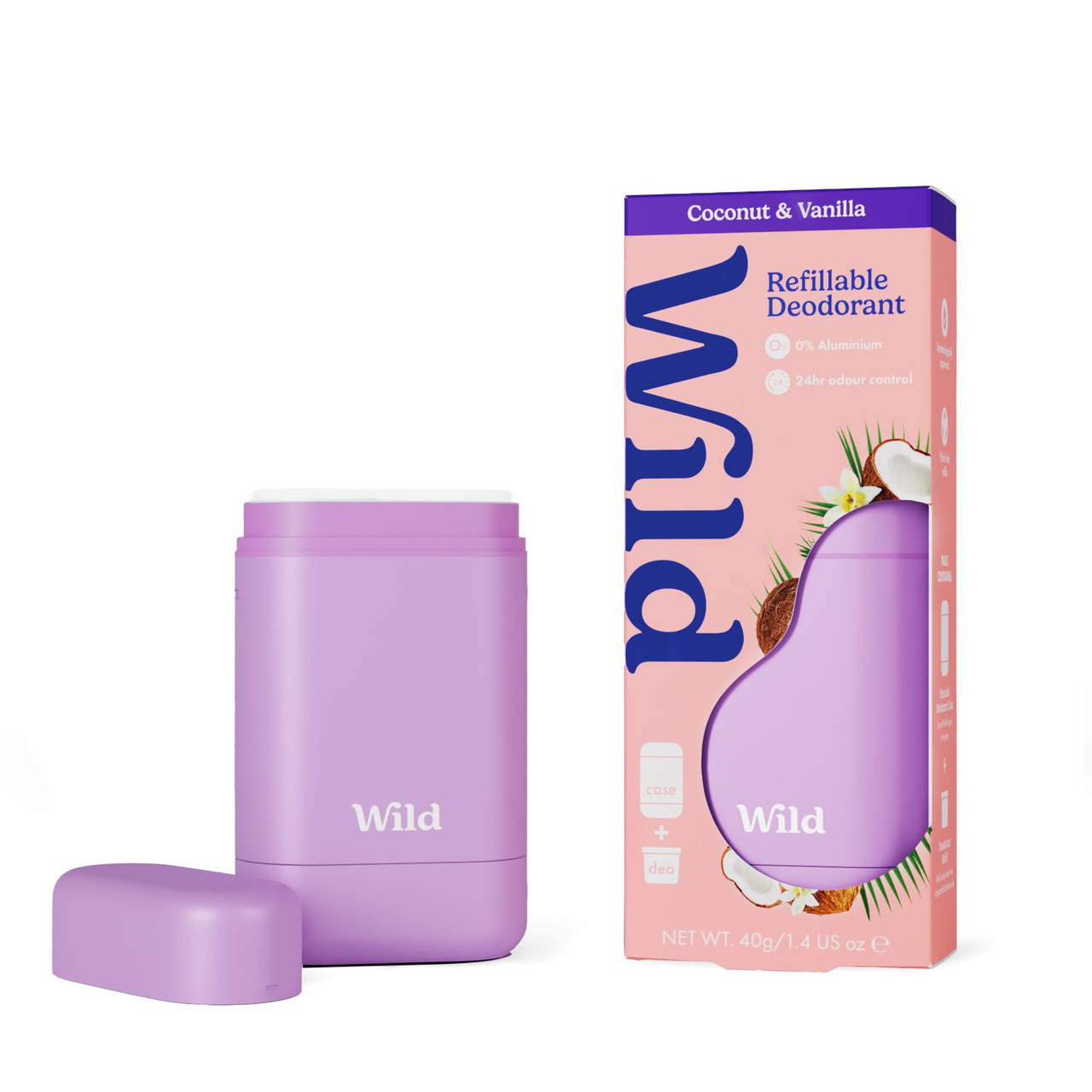 Wild Coconut & Vanilla Deodorant with Purple Case Starter Pack