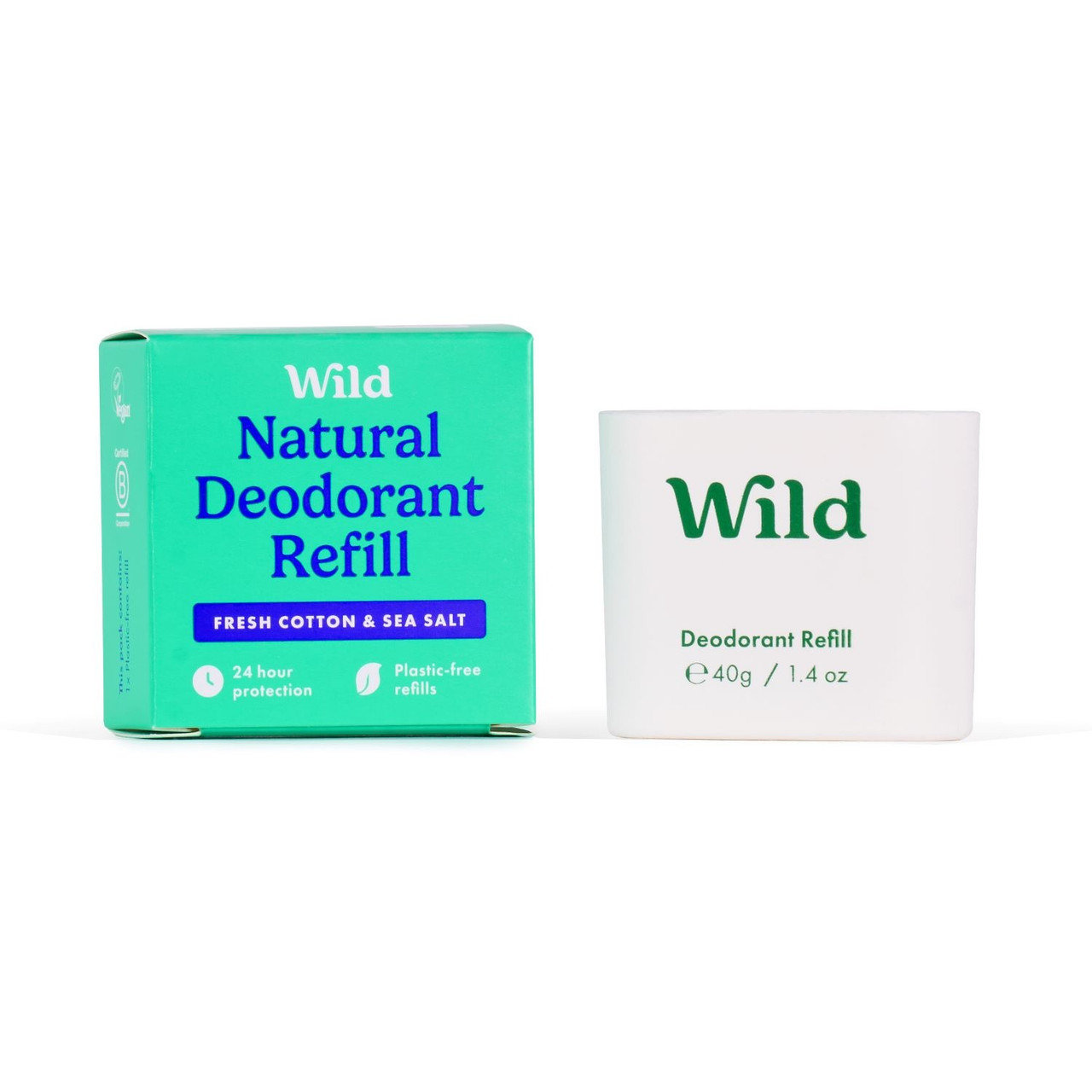 Wild Fresh Cotton & Sea Salt Deodorant Refill 40g