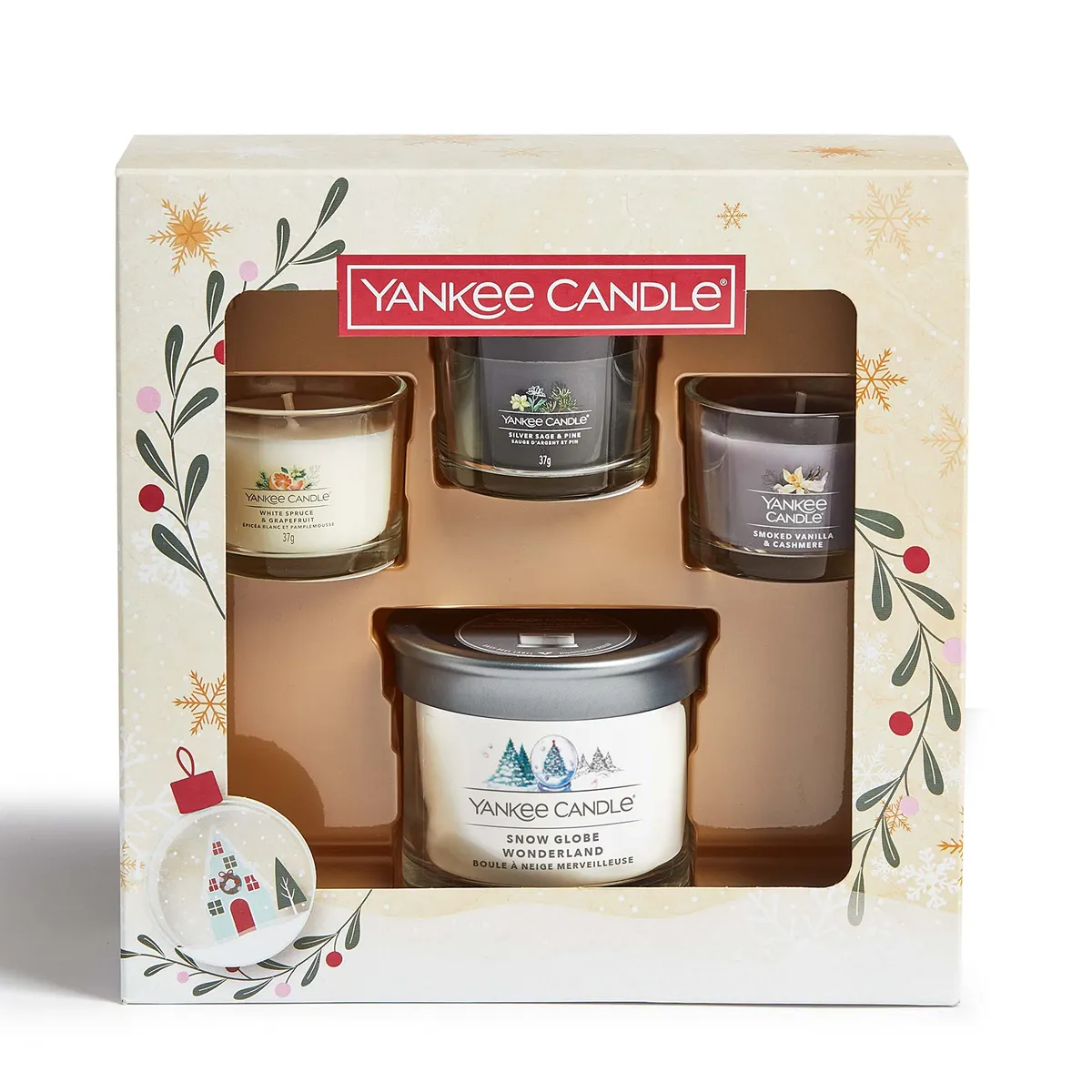 Yankee Candle - 3 Scented Filled Votive Candles & 1 Signature Small Tumbler | Snow Globe Wonderland Collection